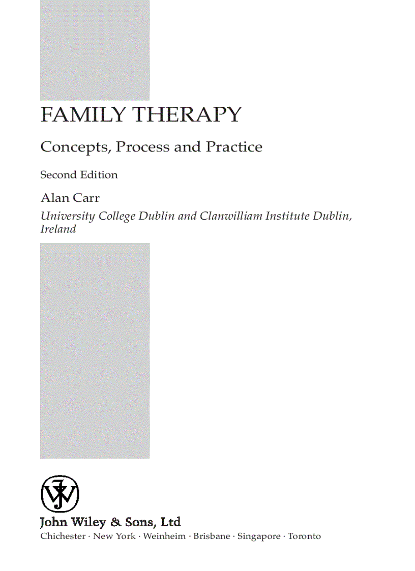 Family Therapy Concepts