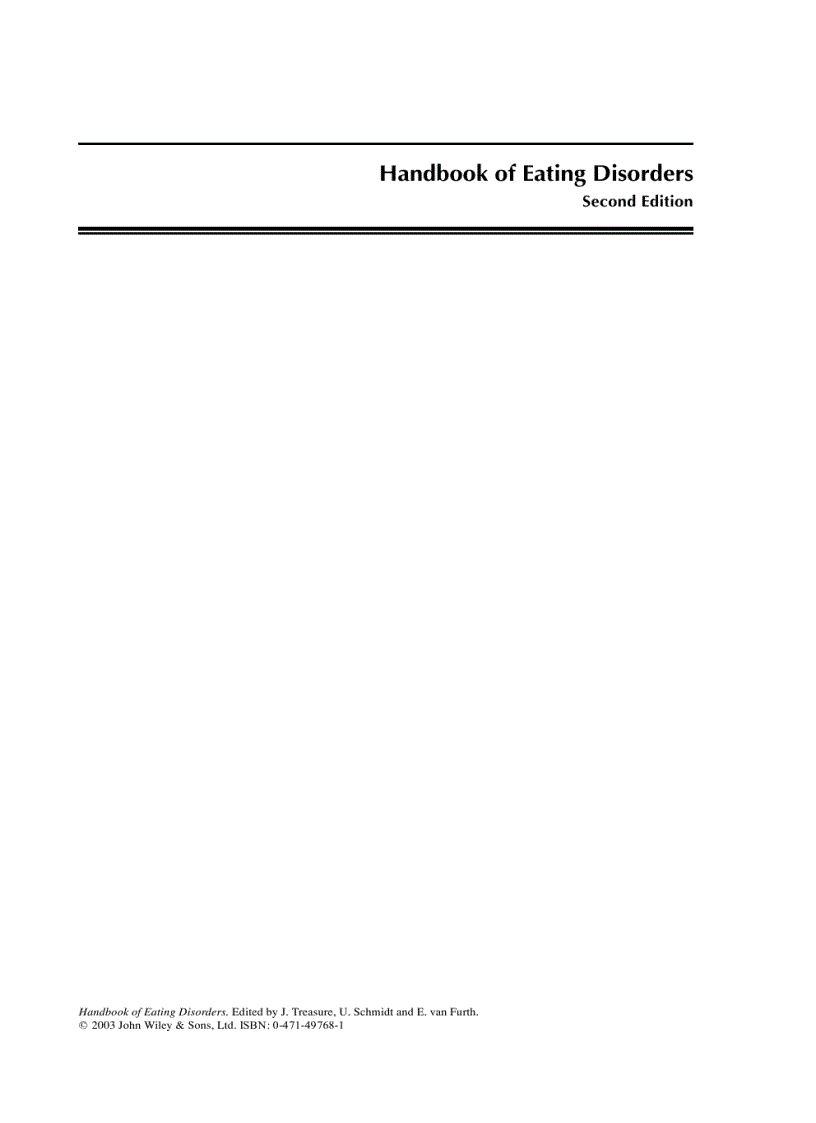 image for page Handbook of Eating Disorders 2nd Edition