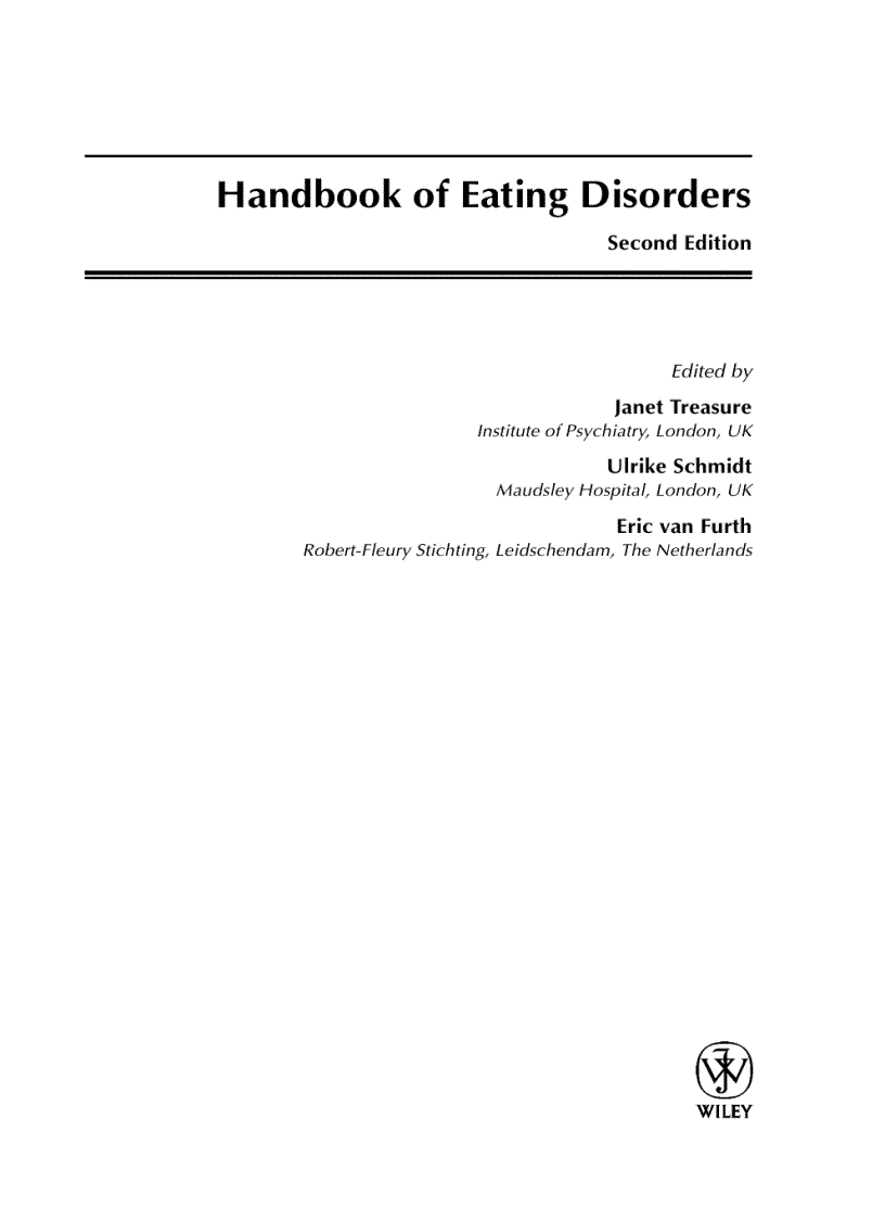 image for page Handbook of Eating Disorders 2nd Edition