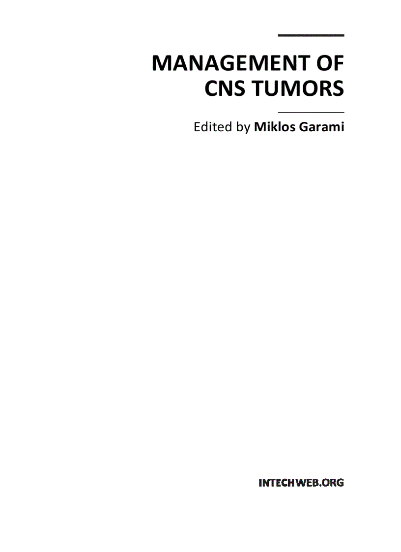 image for page Management of CNS Tumors