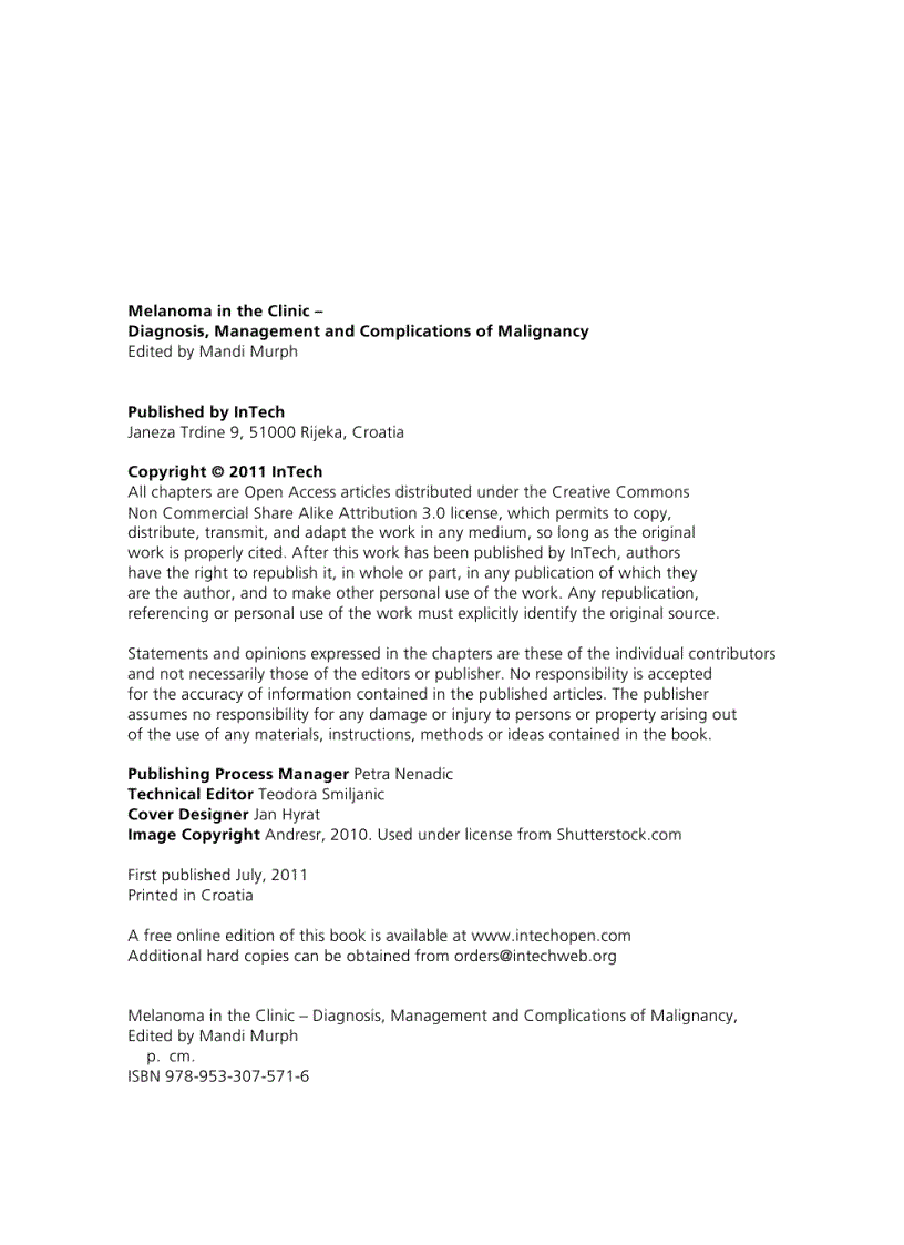 image for page Melanoma in the Clinic Diagnosis Management and Complications of Malignancy