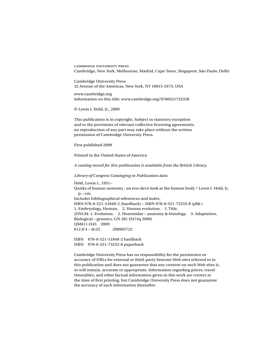 image for page Quirks of Human Anatomy An Evo Devo Look at the Human Body