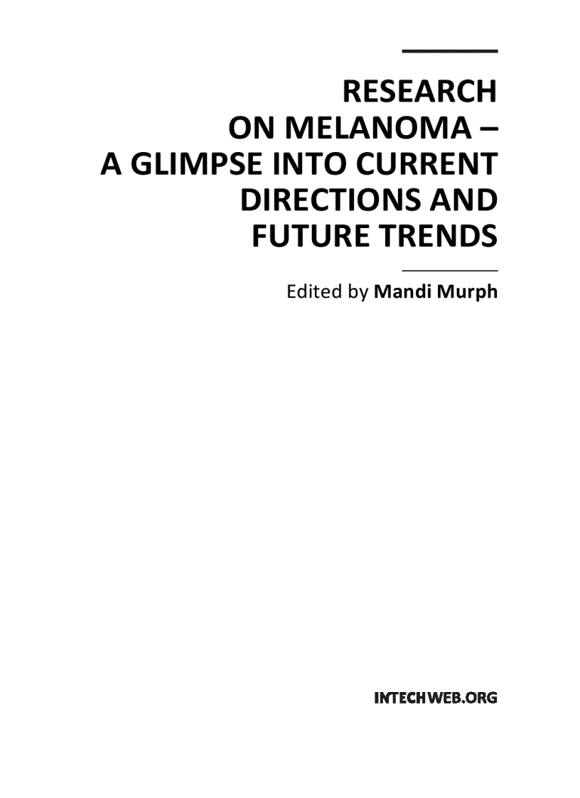 image for page Research on Melanoma A Glimpse into Current Directions and Future Trends