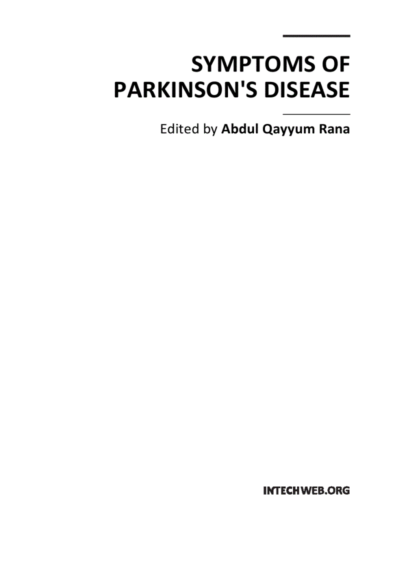 image for page Symptoms of Parkinson s Disease