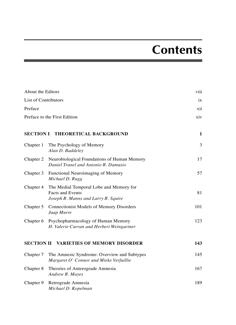 image for page The Handbook of Memory Disorders 2nd Edition