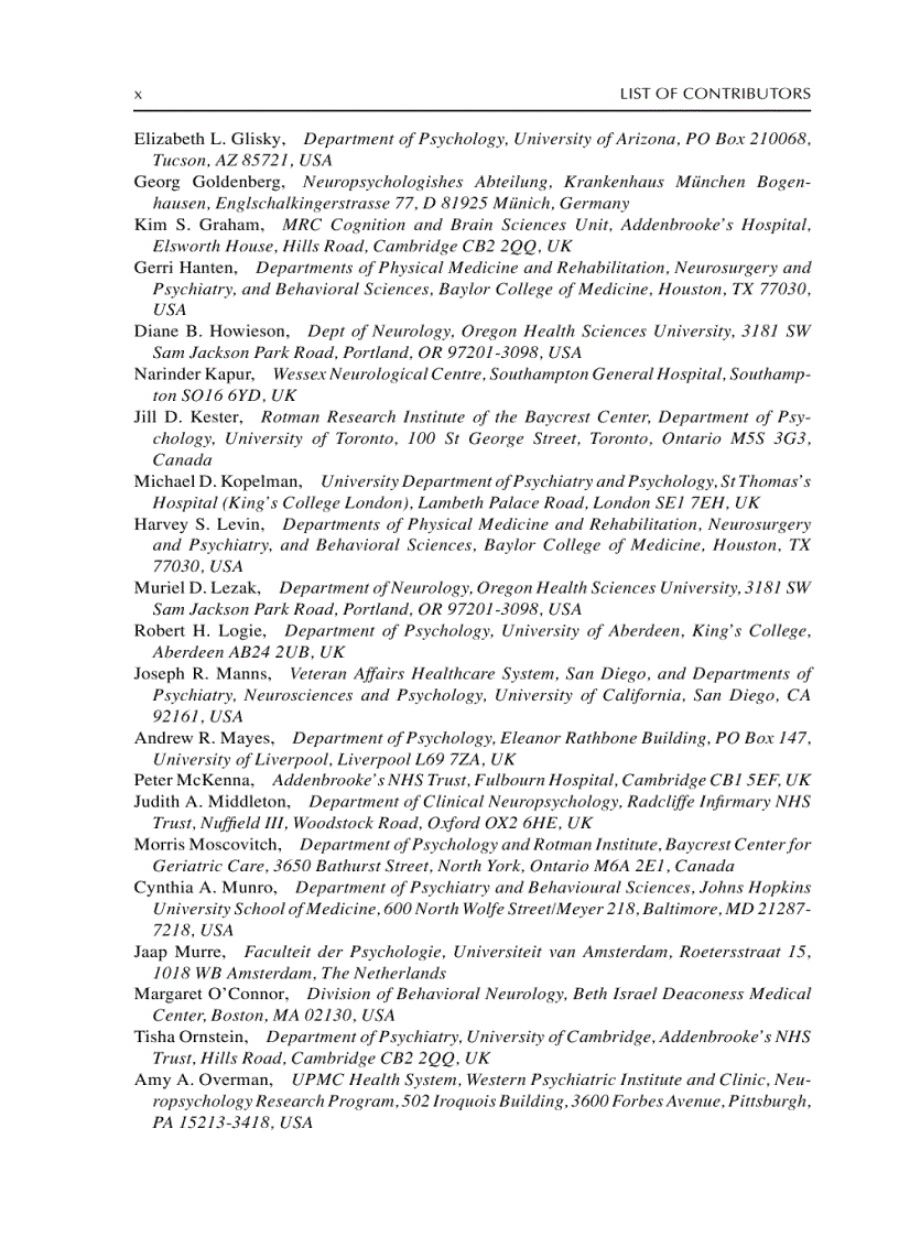 image for page The Handbook of Memory Disorders 2nd Edition