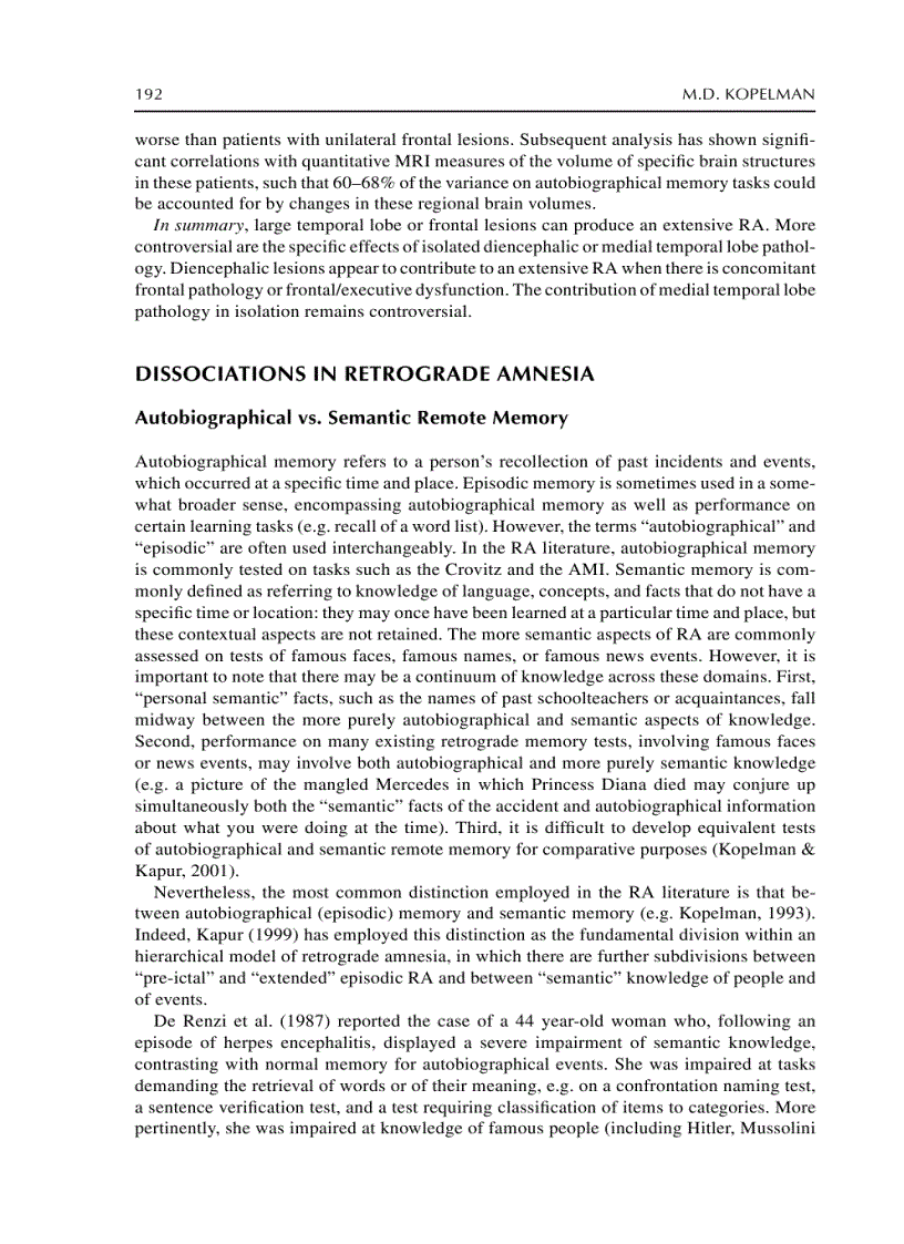 image for page The Handbook of Memory Disorders 2nd Edition