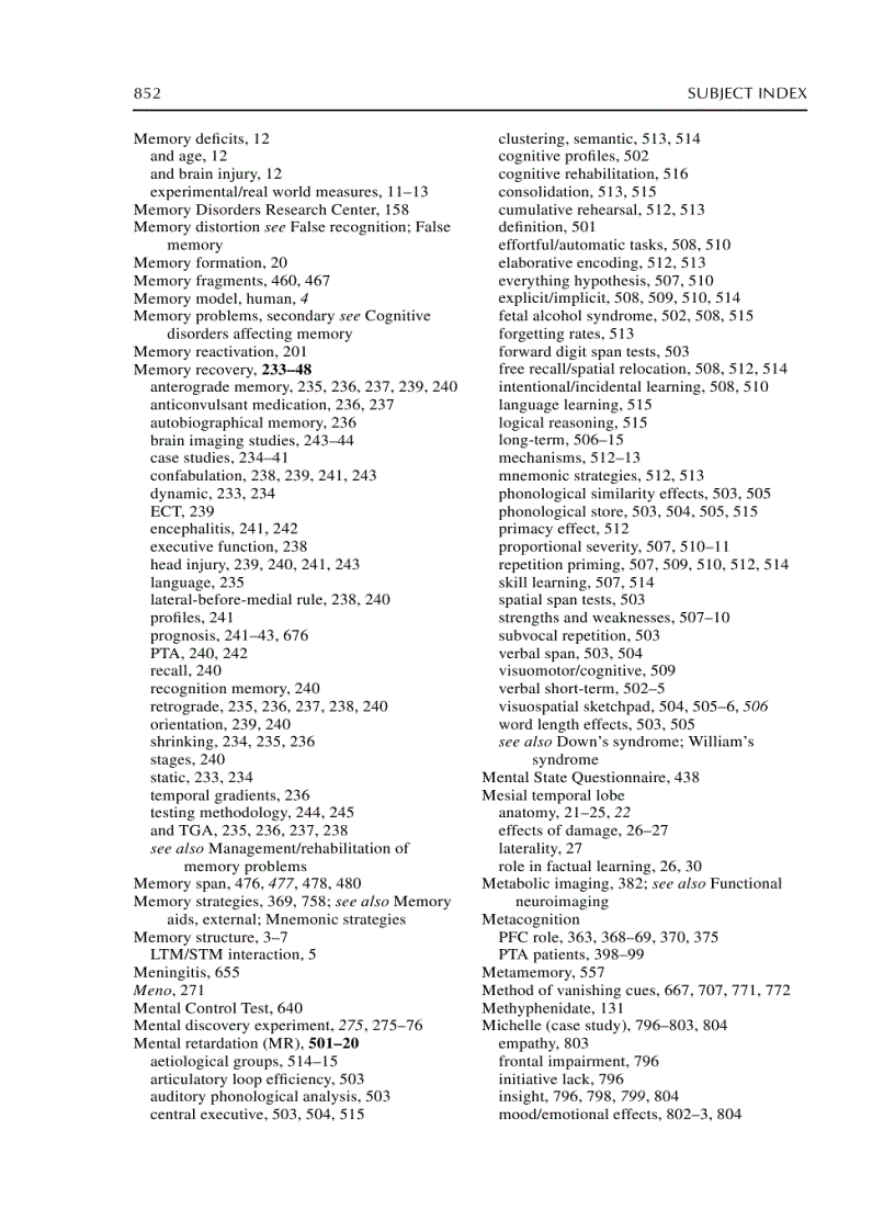 image for page The Handbook of Memory Disorders 2nd Edition