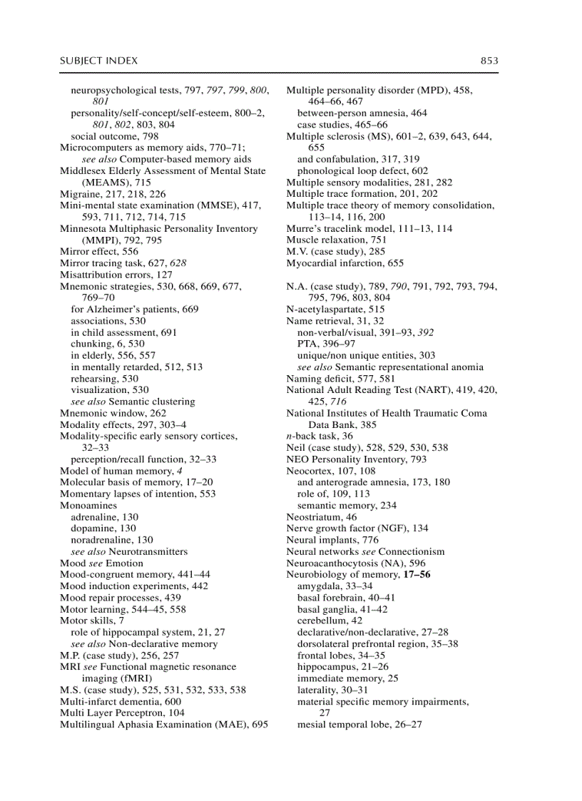 image for page The Handbook of Memory Disorders 2nd Edition