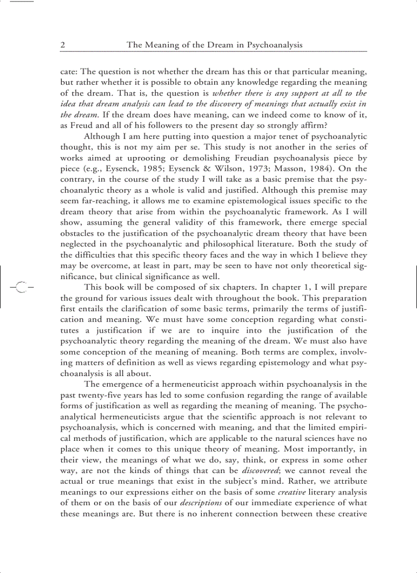 image for page The Meaning of the Dream in Psychoanalysis