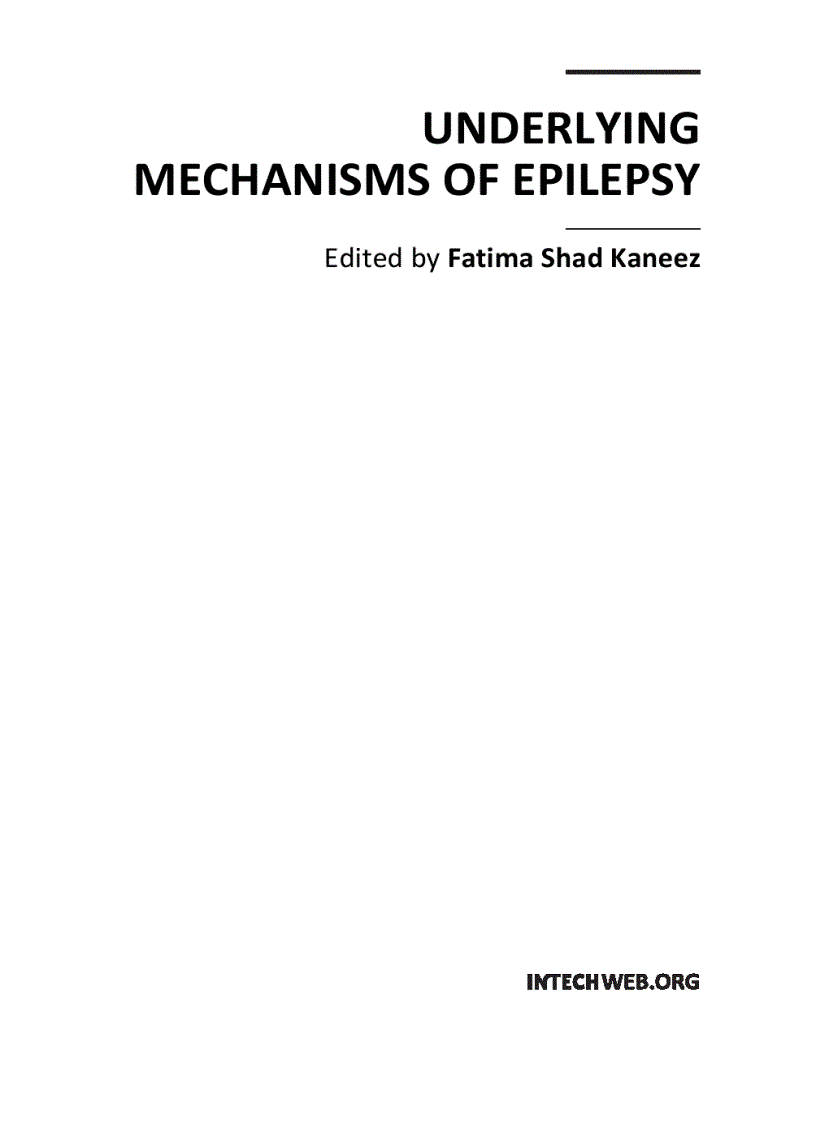 image for page Underlying Mechanisms of Epilepsy