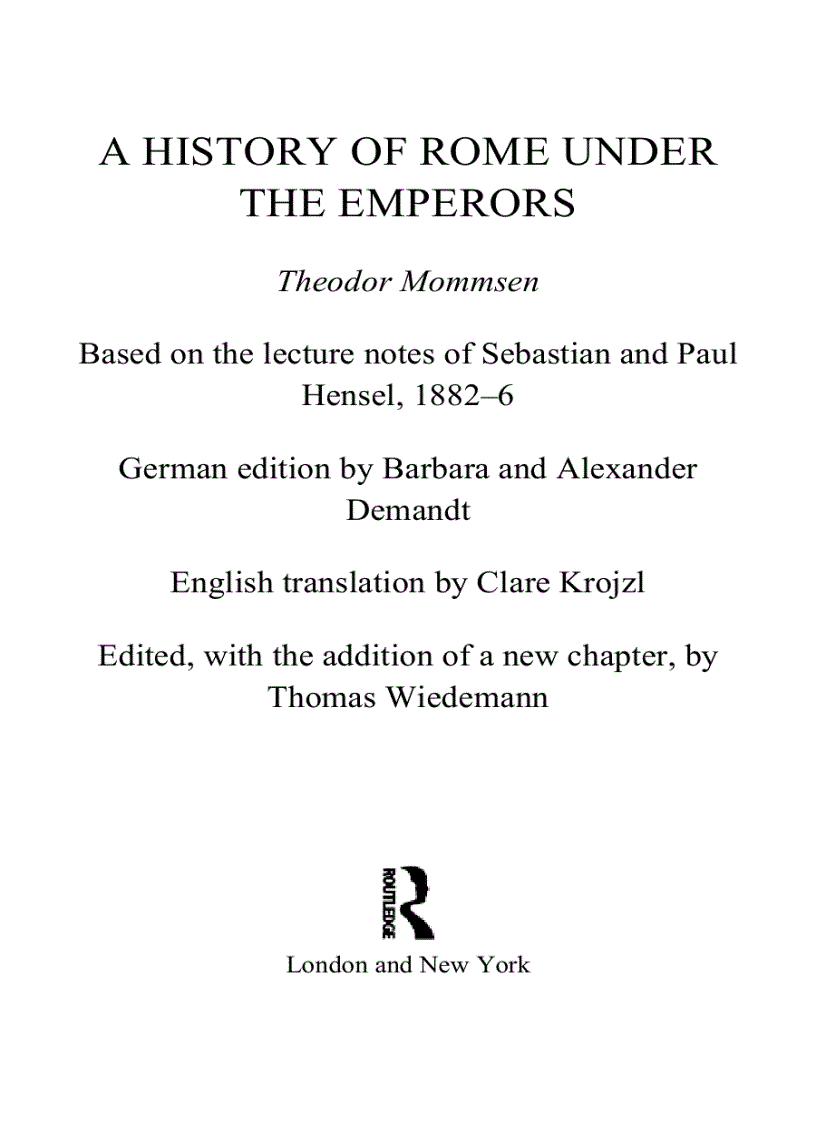 image for page A History of Rome Under the Emperors