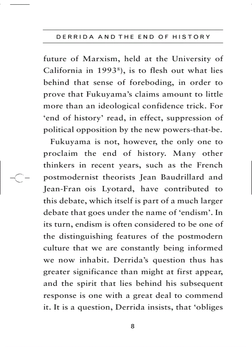 image for page Derrida and the End of History