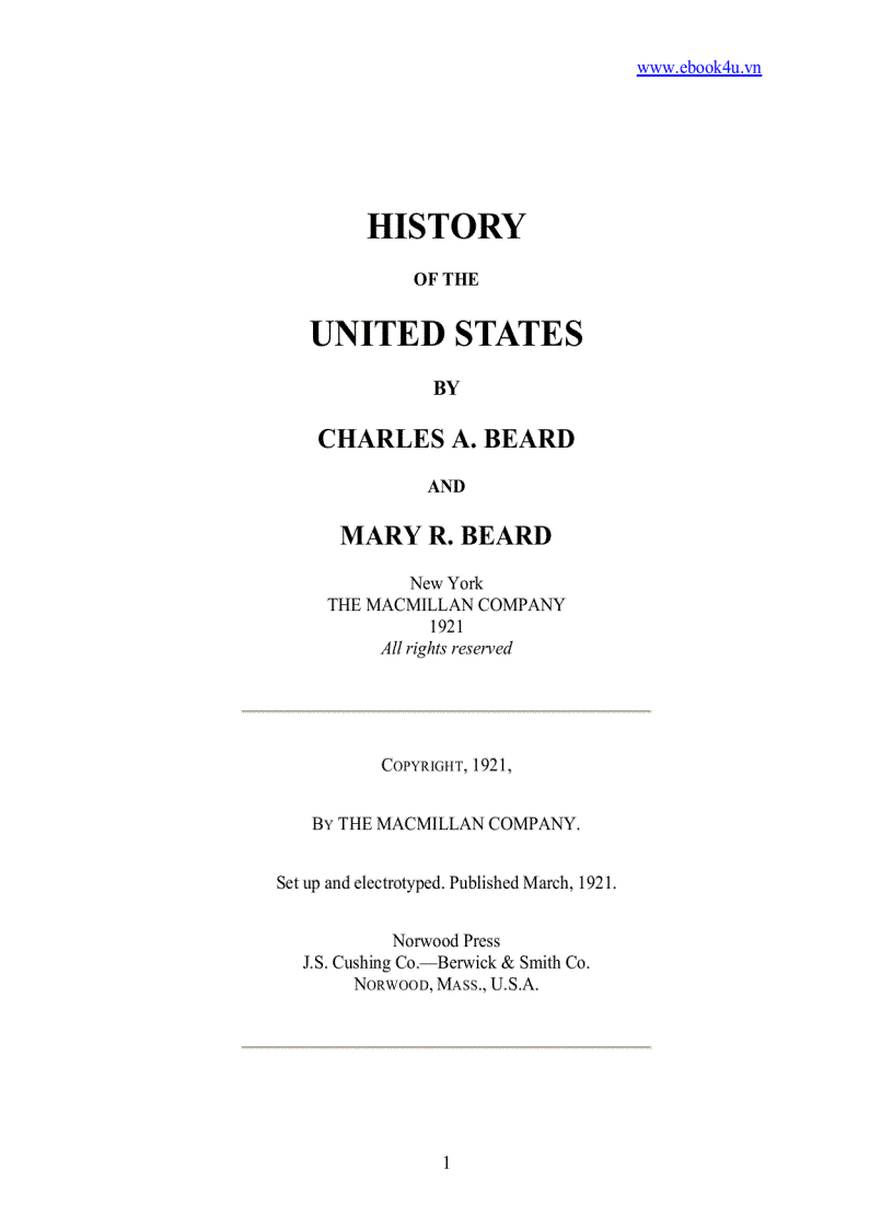 image for page History of the United States by Charles A Beard