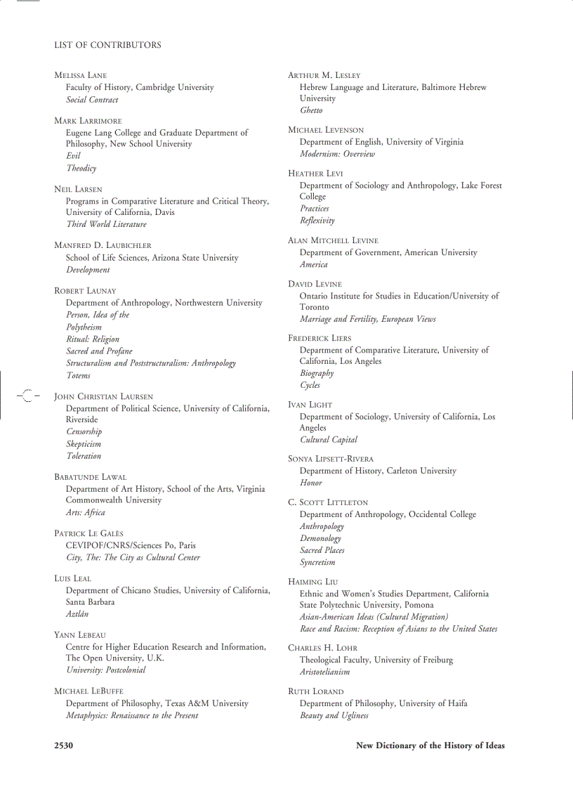 image for page New Dictionary of the History of Ideas 6 Volume Set 1st Edition