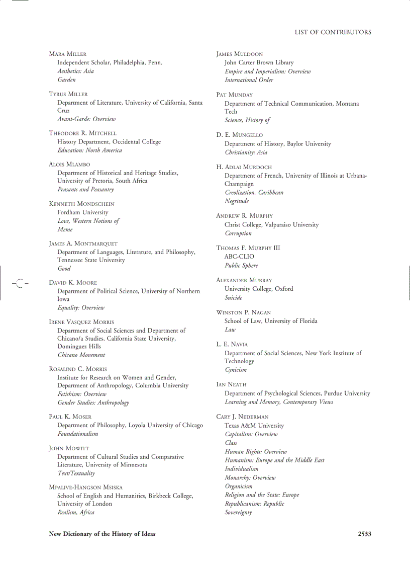 image for page New Dictionary of the History of Ideas 6 Volume Set 1st Edition