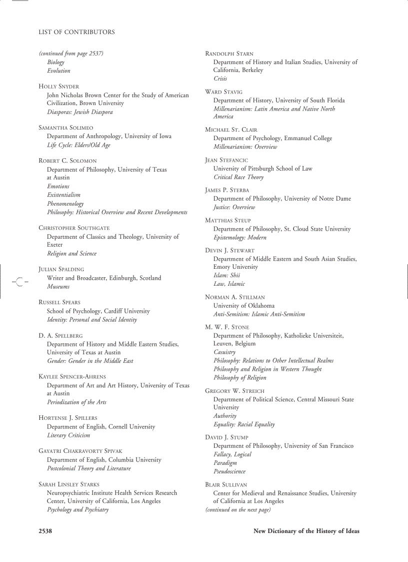 image for page New Dictionary of the History of Ideas 6 Volume Set 1st Edition