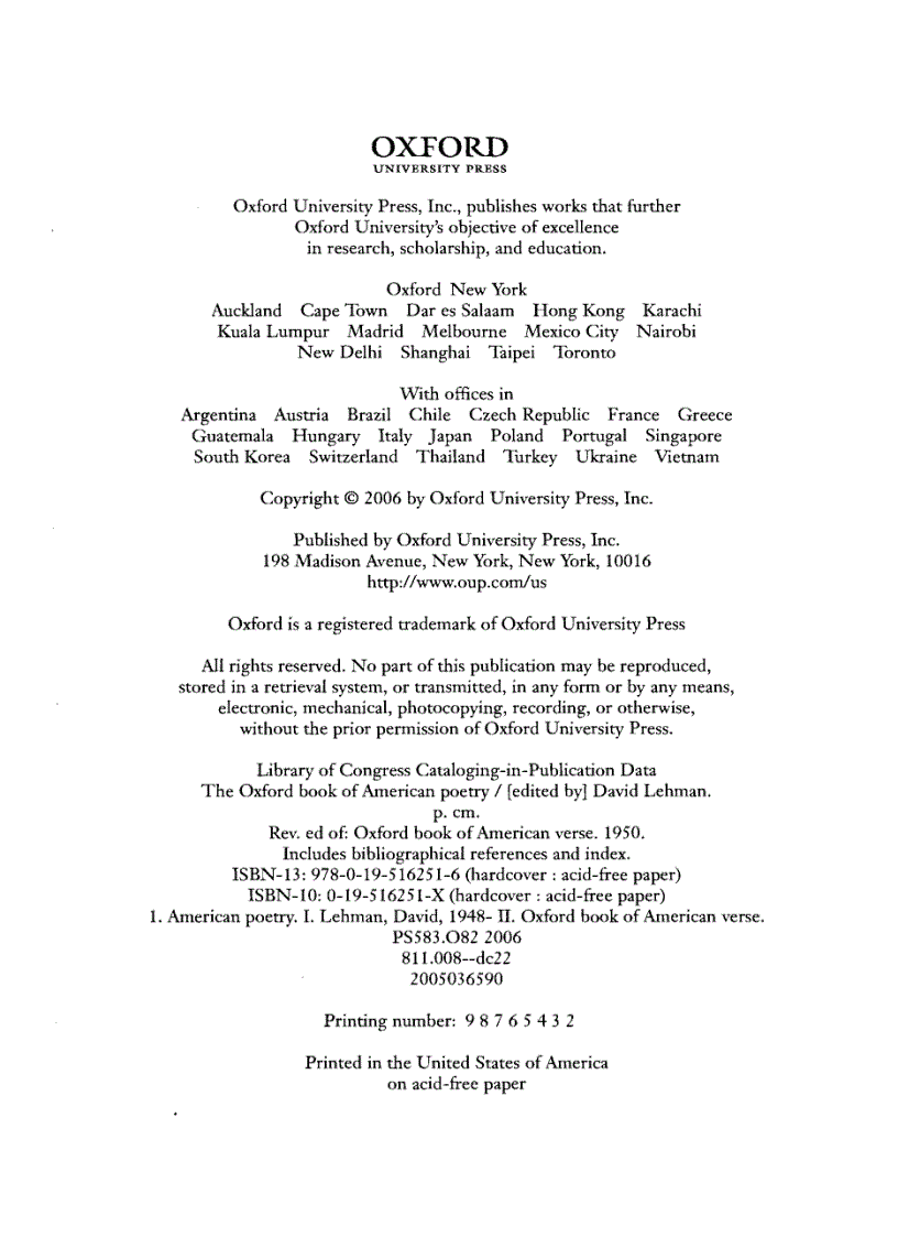 image for page The Oxford Book of American Poetry