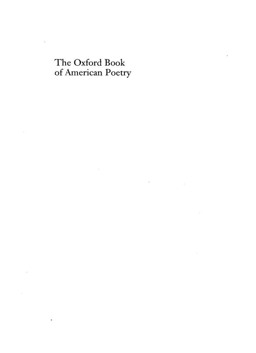 image for page The Oxford Book of American Poetry