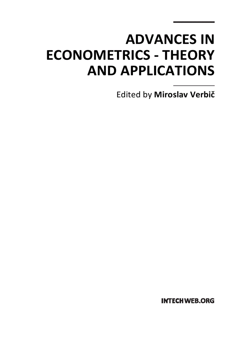 image for page Advances in Econometrics Theory and Applications