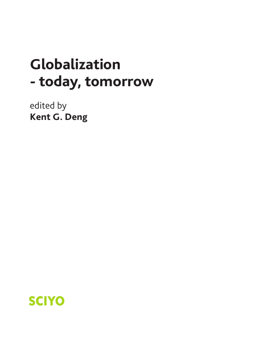 Globalization Today Tomorrow