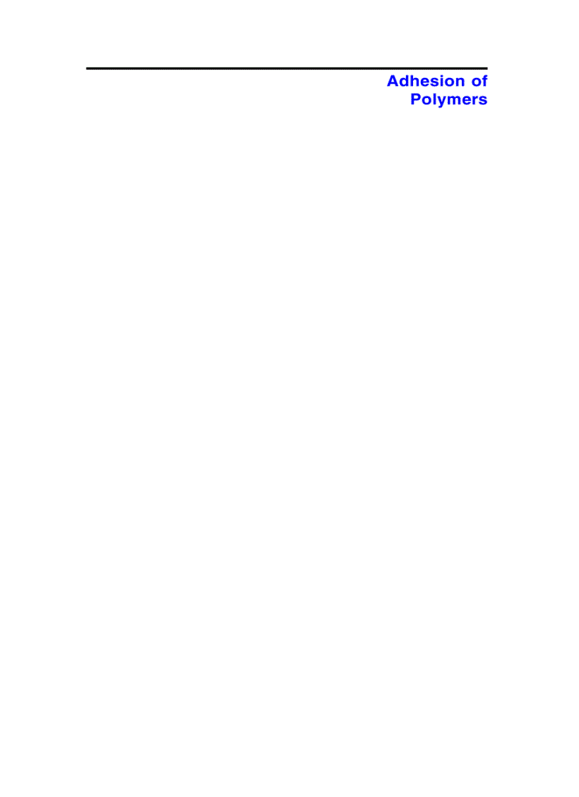 image for page Adhesion of Polymers