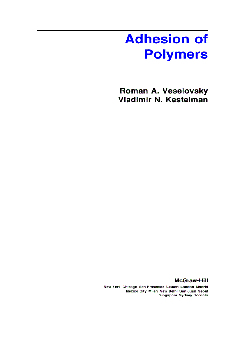 image for page Adhesion of Polymers