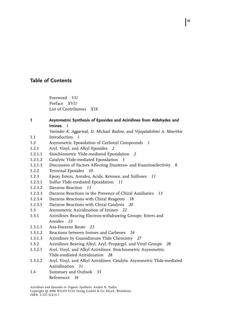 image for page Aziridines and Epoxides in Organic Synthesis