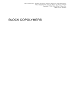 Block Copolymers Synthetic Strategies