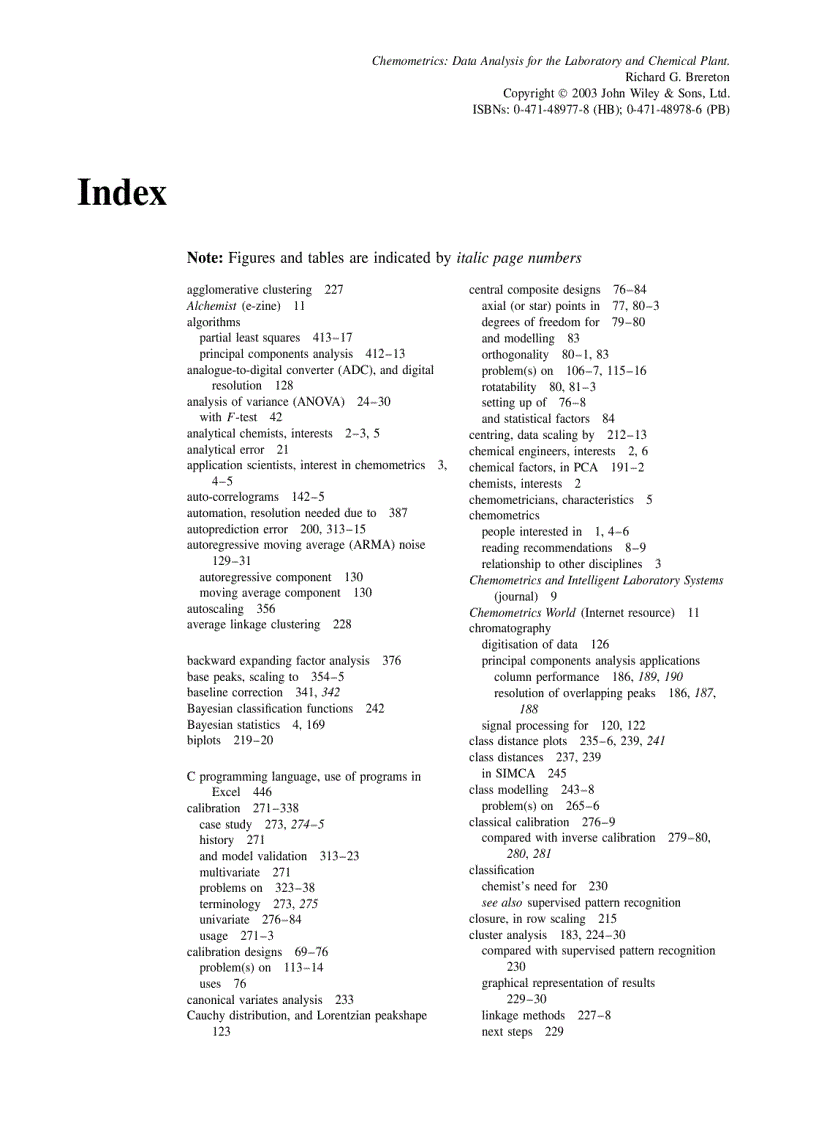 image for page Chemometrics