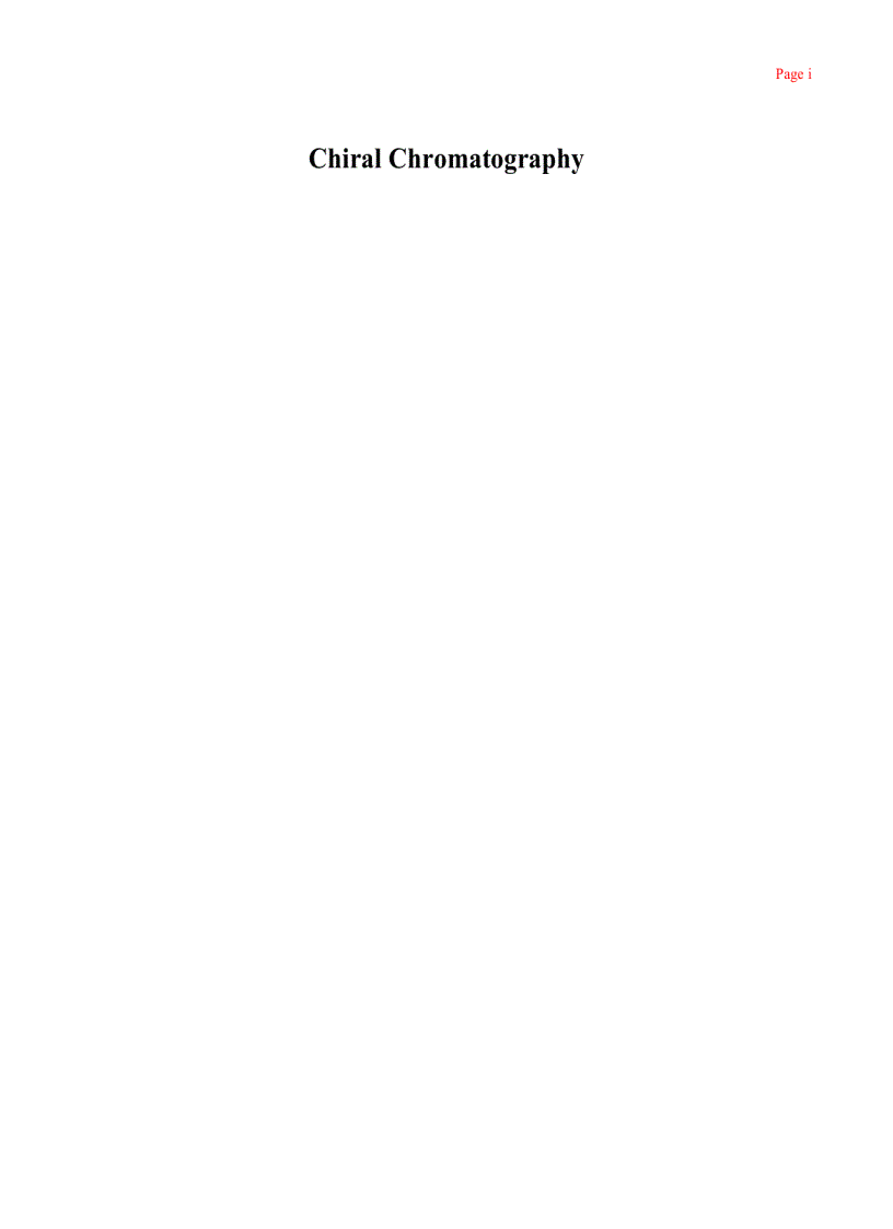 image for page Chiral Chromatography 1st Edition