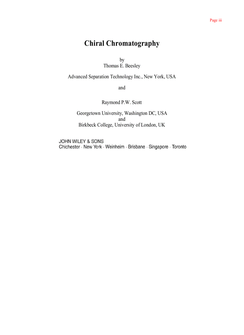 image for page Chiral Chromatography 1st Edition