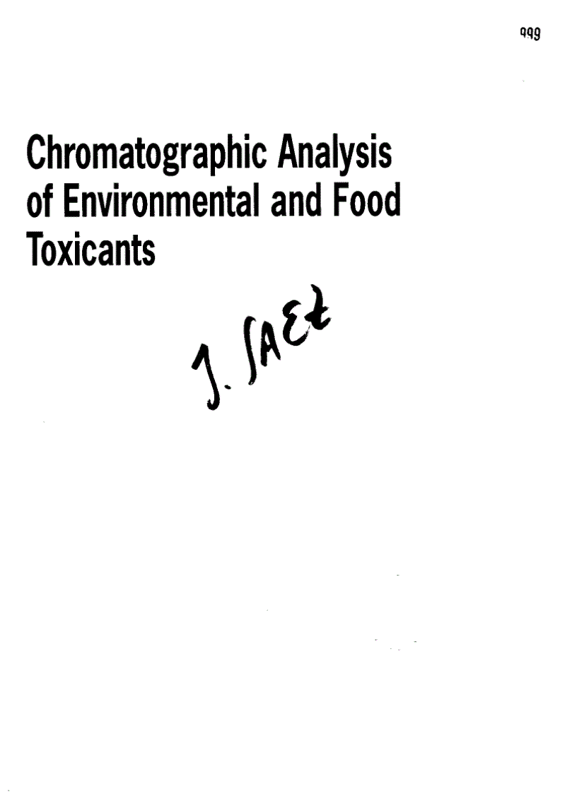 image for page Chromatographic Analysis of Environmental and Food Toxicants