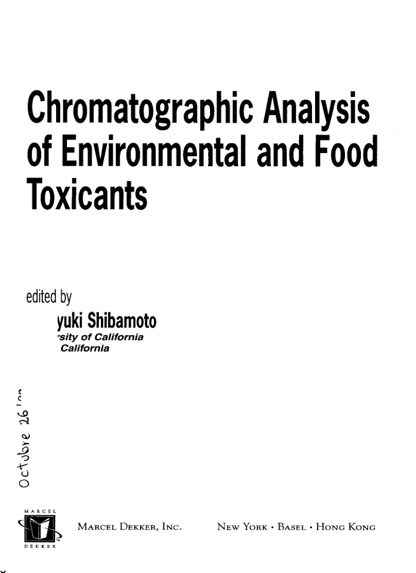 image for page Chromatographic Analysis of Environmental and Food Toxicants