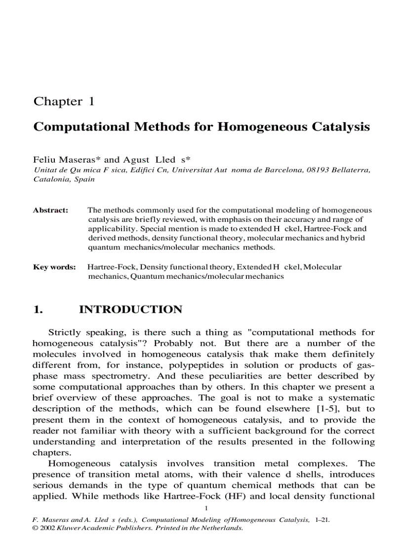 image for page Computational Modeling of Homogeneous Catalysis