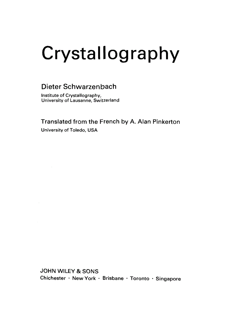 image for page Crystallography 1st Edition