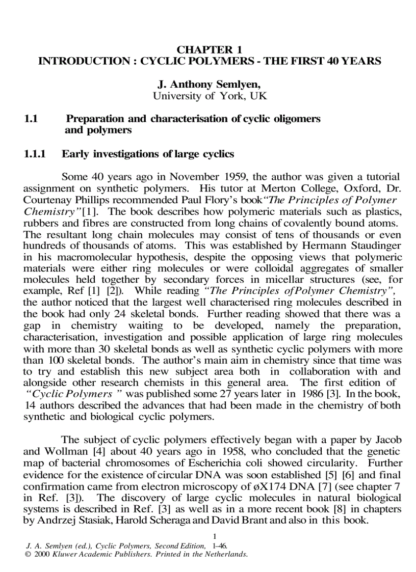 image for page Cyclic Polymers 2nd Edition