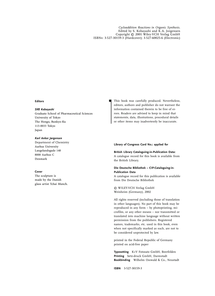 image for page Cycloaddition Reactions in Organic Synthesis