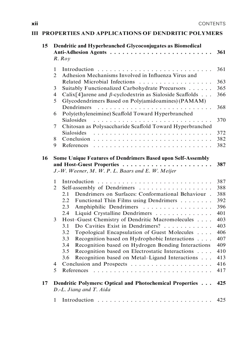 image for page Dendrimers and Other Dendritic Polymers