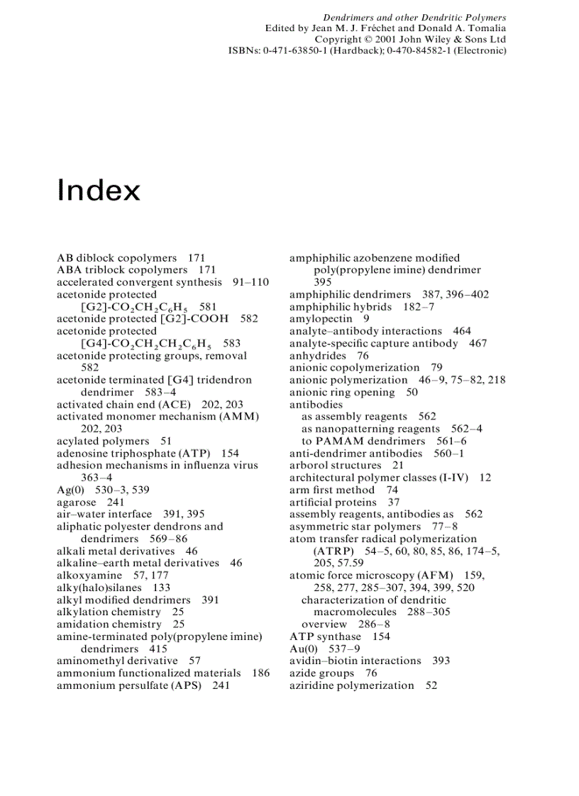 image for page Dendrimers and Other Dendritic Polymers