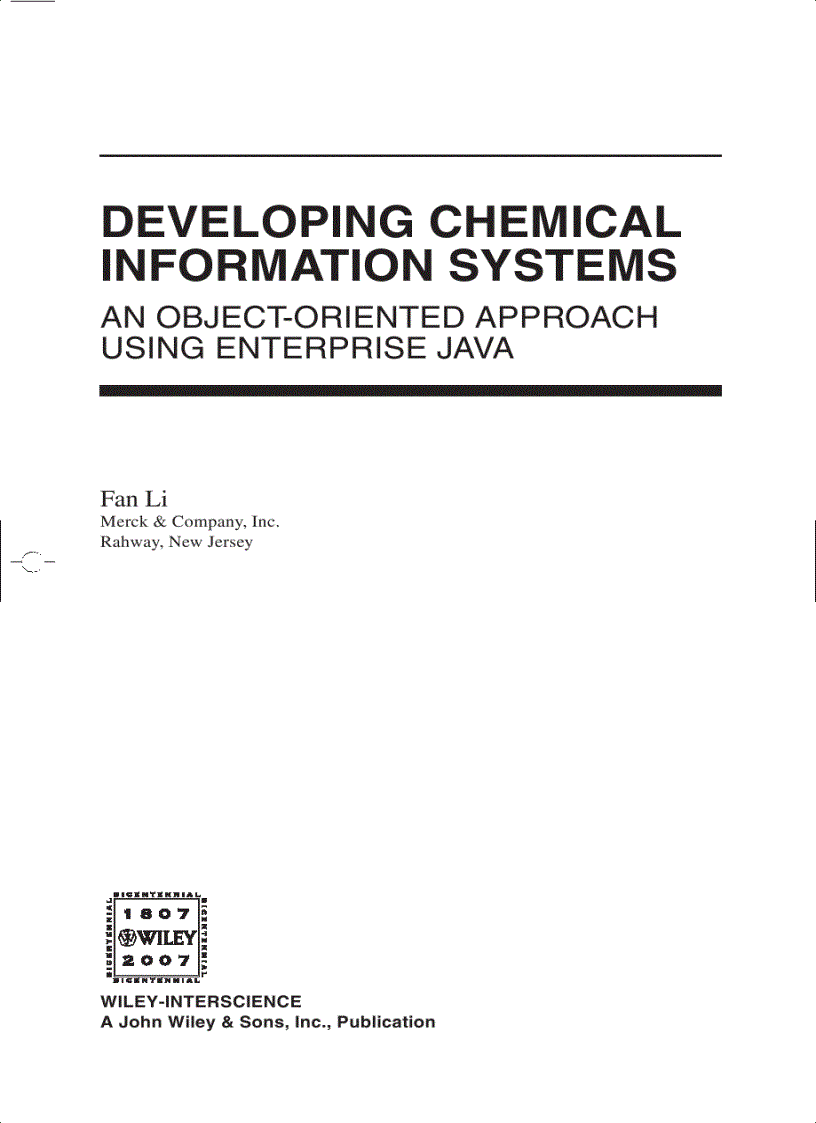 image for page Developing Chemical Information Systems