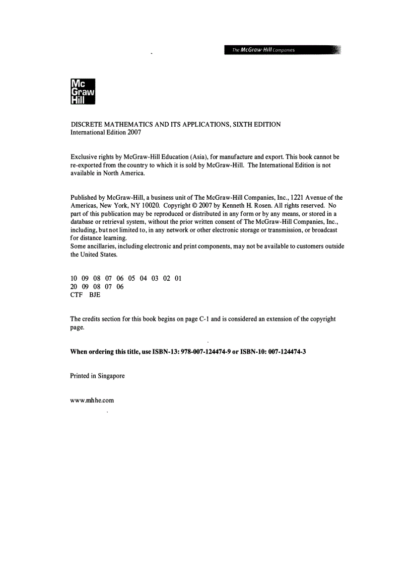 image for page Discrete Mathematics and Its Applications 6th Edition