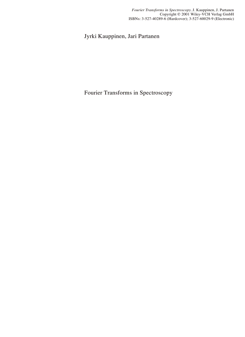 image for page Fourier Transforms in Spectroscopy