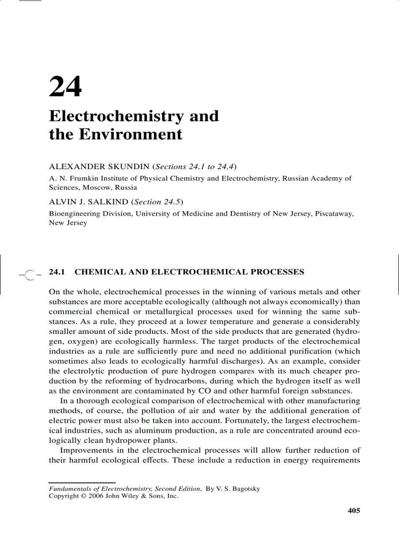 image for page Fundamentals of Electrochemistry 2nd Edition