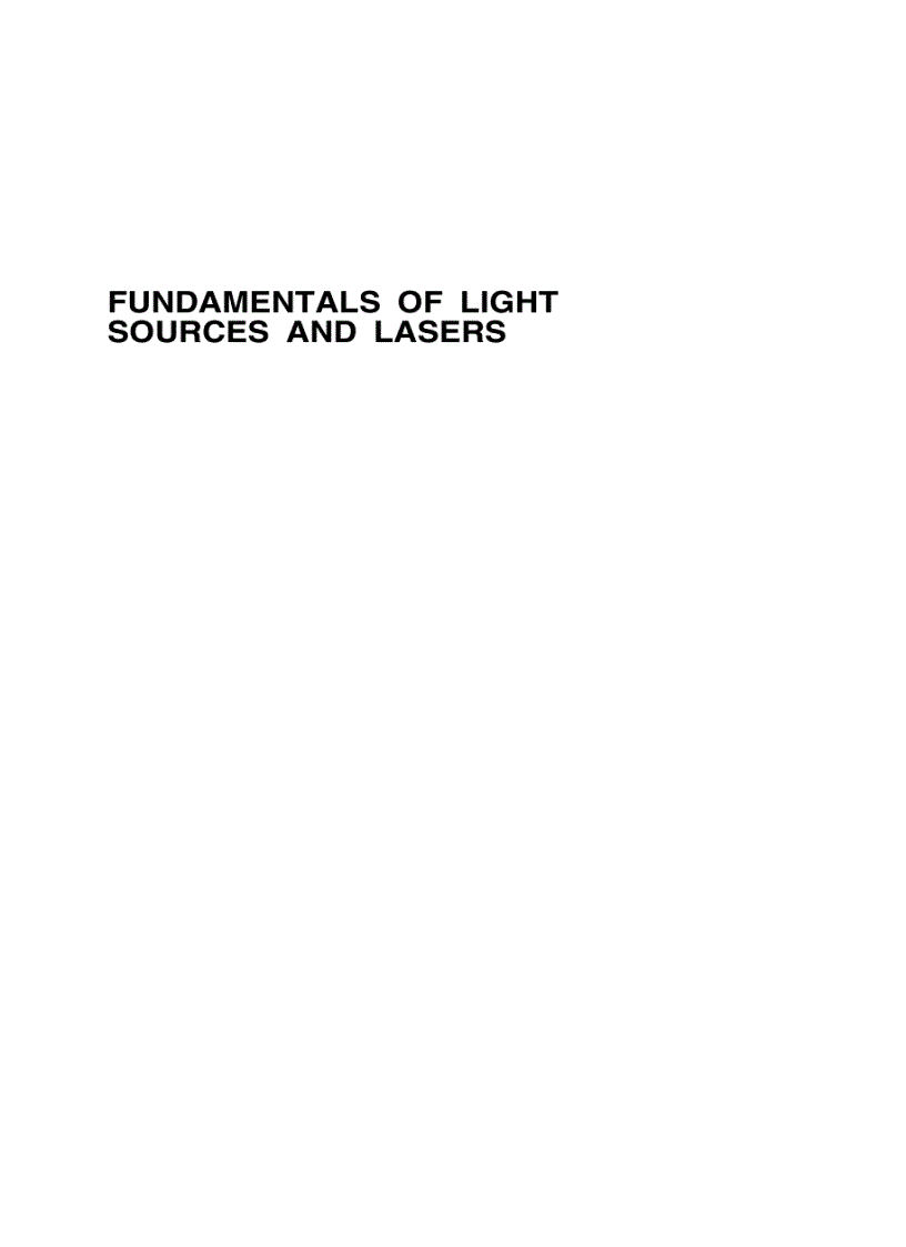 image for page Fundamentals of Light Sources and Lasers