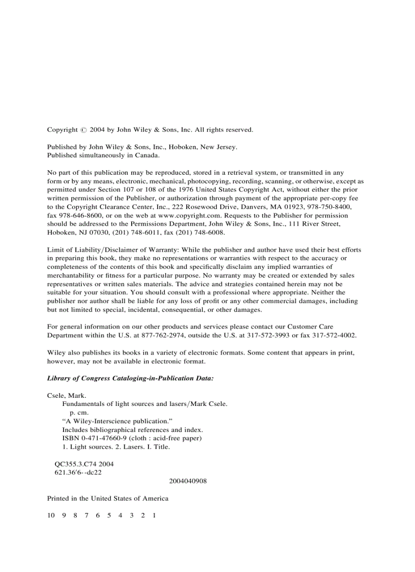 image for page Fundamentals of Light Sources and Lasers