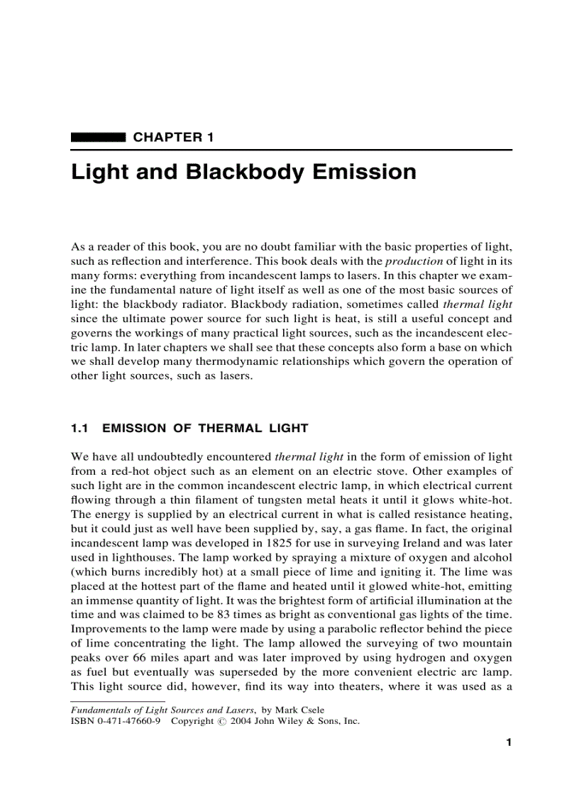 image for page Fundamentals of Light Sources and Lasers