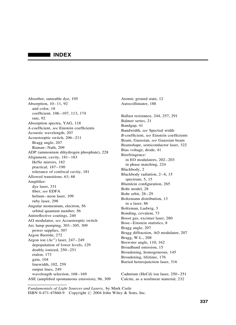 image for page Fundamentals of Light Sources and Lasers