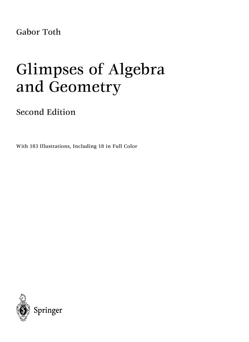 image for page Glimpses of Algebra and Geometry 2nd Edition
