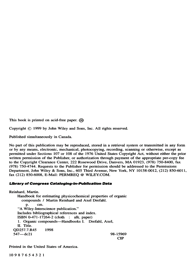 image for page Handbook for Estimating Physiochemical Properties of Organic Compounds